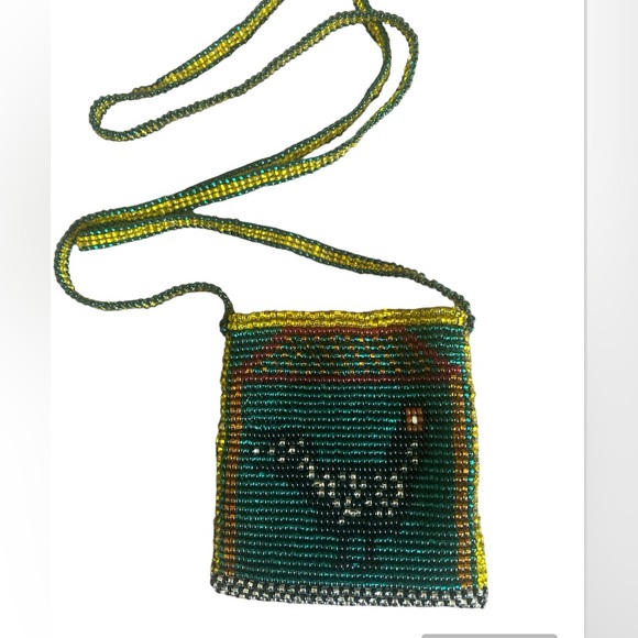 Daisy Jones Style Beaded Amulet Pouch Necklace -Vintage - Picture 2 of 5